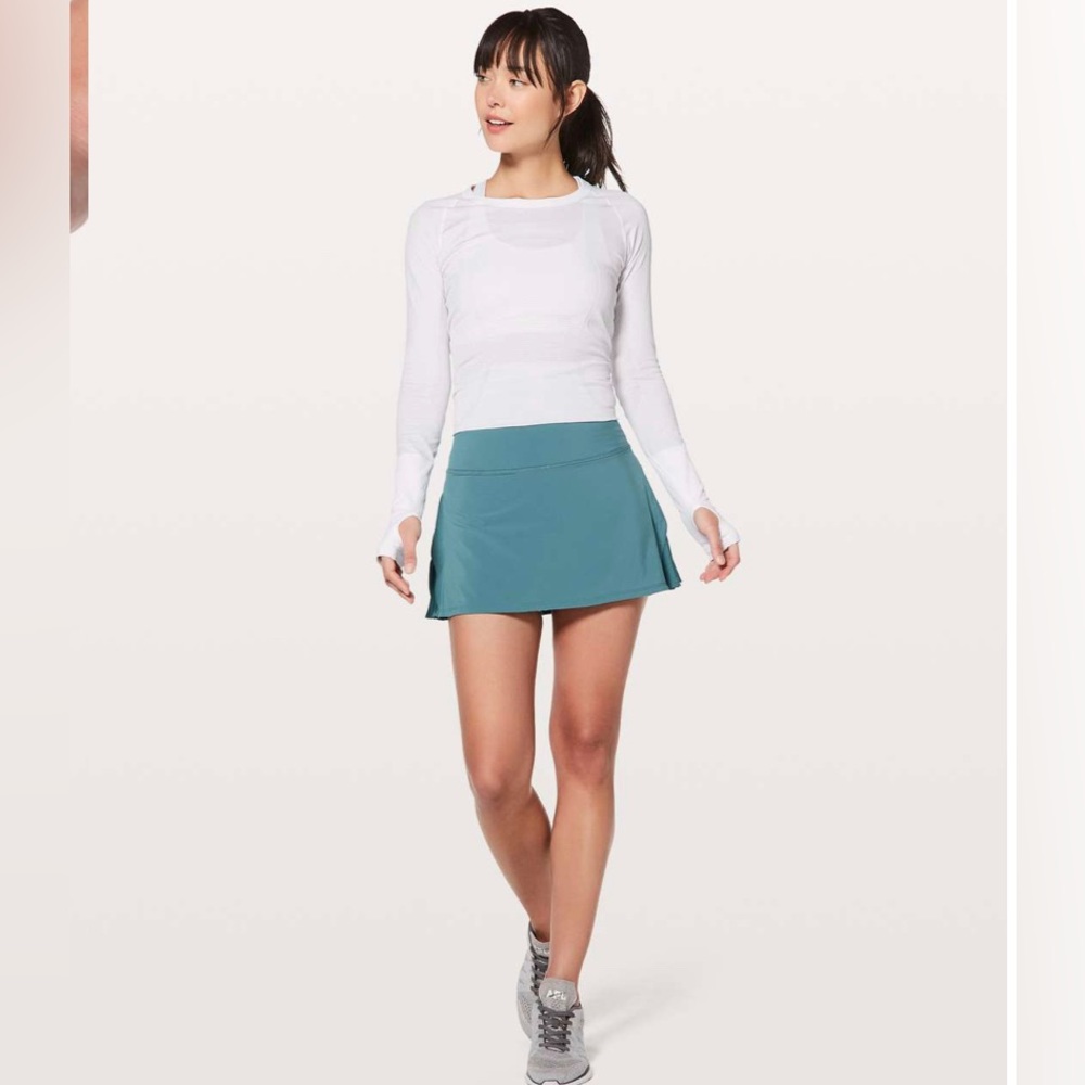lululemon play off the pleats skirt persian blue size 6